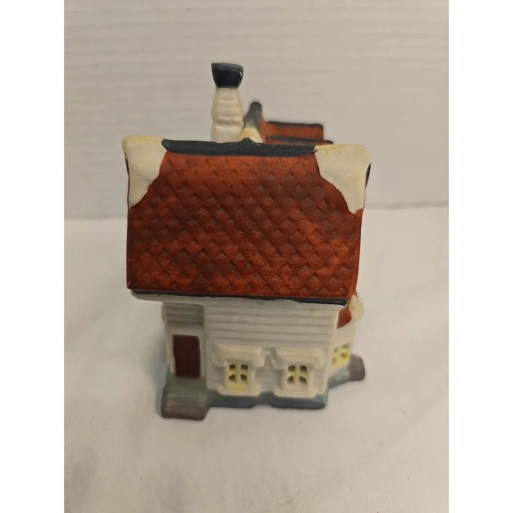 1995‎ Santa's Best Village Victorian Ceramic House RED ROOF Christmas Village